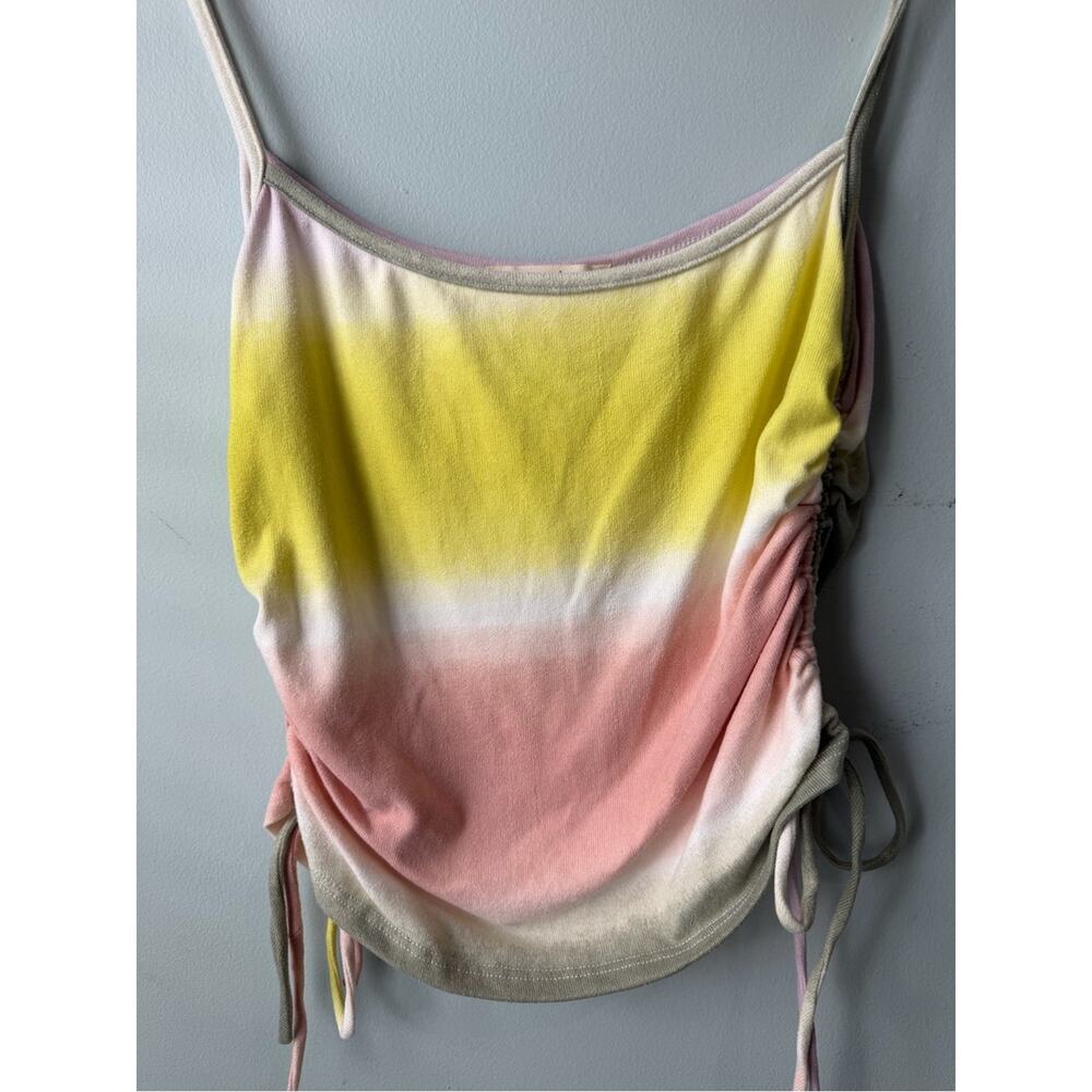 A.gain Ombre Ruched Drawstring Crop Top Size L - Picture 3 of 7